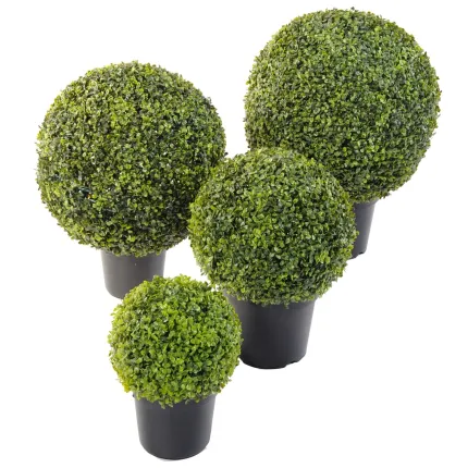 BUIS artificiel boule en pot  diam 17 à 50 cm