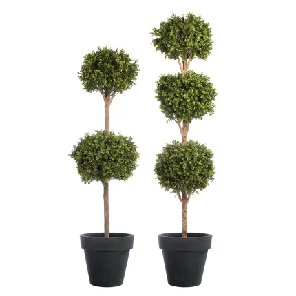 buis artificiel tige double et triple boule  165 et 190 cm - 2 dimensions