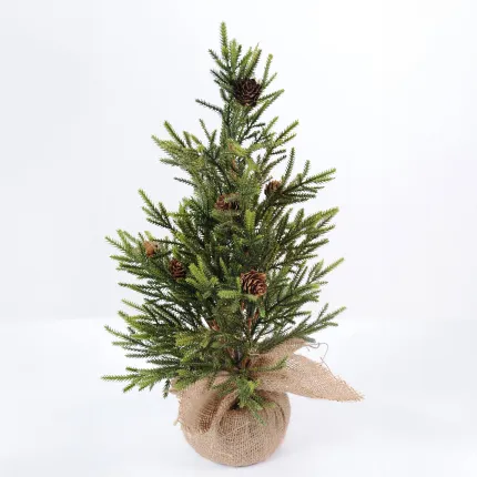 SAPIN artificiel pailleté or 45 cm sur fond bleu