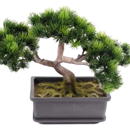 PIN BONSAI artificiel 22 cm de face vu rapproché