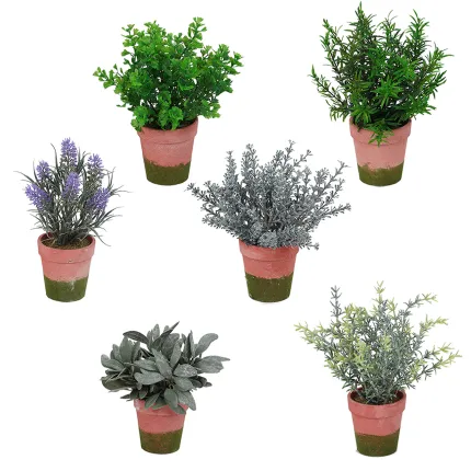 Plants AROMATES artificiels  en pot 19 à 22 cm - 6 modèles