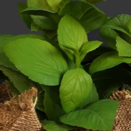 HERBES artificielles AROMATIQUES en pot - basilic détails