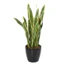 Sanseveria artificiel vert jaune ignifugé présenté en pot