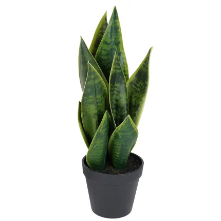 SANSEVIERIA artificiel vert 41 cm en pot