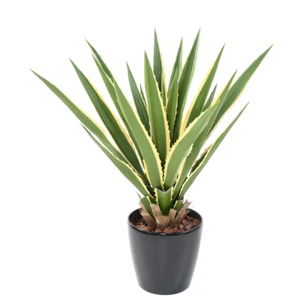 AGAVE FURCRAEA artificielle vert jaune  80 cm - en pot