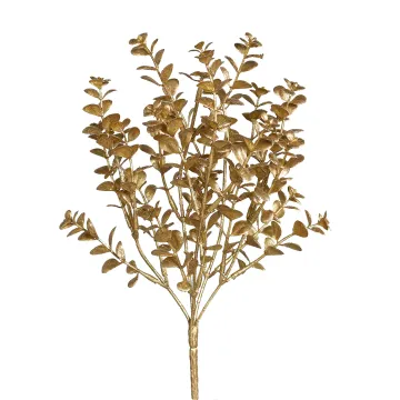 BUIS artificiel SPRAY 35 cm or pailleté