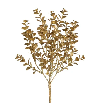 BUIS artificiel SPRAY 35 cm or pailleté