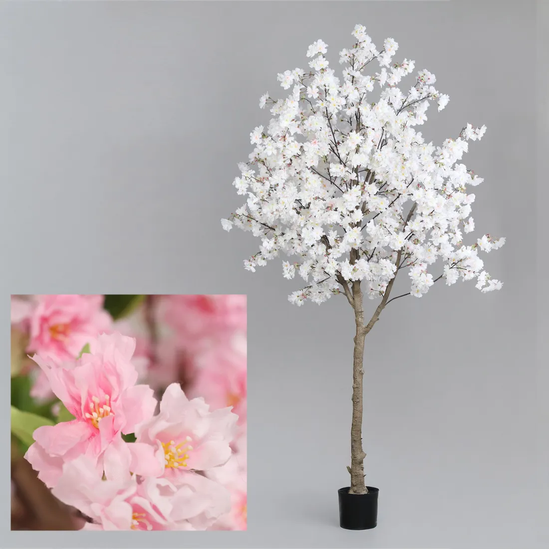 CERISIER FLEUR artificiel 240 cm blanc rosé et rose