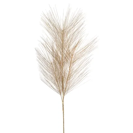 Branche artificielle de plumeau fin or 80 cm avec sa tige