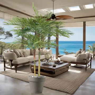 PHOENIX artificiel DOUBLE TRONCS 240 cm dans un salon