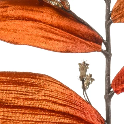 feuilles branche de SCEAU DE SALOMON artificielle 75 cm orange