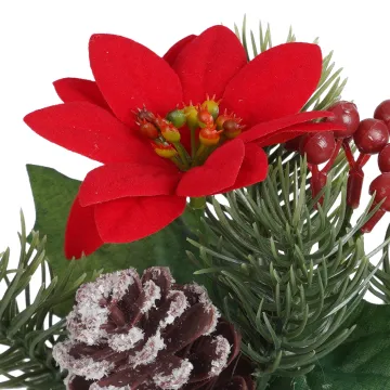 composition POINSETTIA artificiel 15 cm