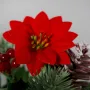 composition POINSETTIA artificiel 15 cm - détails fleurs