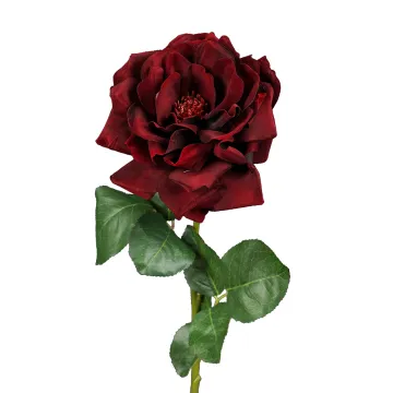 grande ROSE artificielle pourpre en velours 70 cm