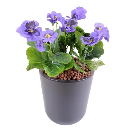PENSEE artificielle violet 27 cm en pot