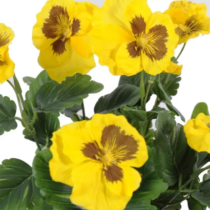 PENSEE artificielle jaune 27 cm - fleurs détails