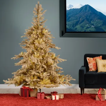 SAPIN artificiel or 180 cm - dans un salon