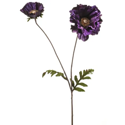 PAVOT artificiel violet 78 cm - en tige