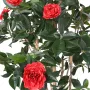 CAMELIA artificiel JAPONICA double 160 cm rouge - fleurs et feuilles