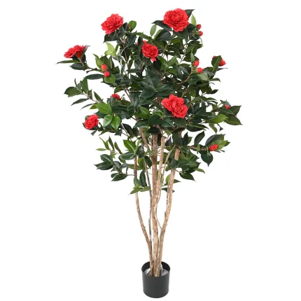 CAMELIA artificiel JAPONICA double 160 cm rouge