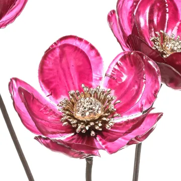 ANEMONE artificielle fushia 75 cm - fleurs détails