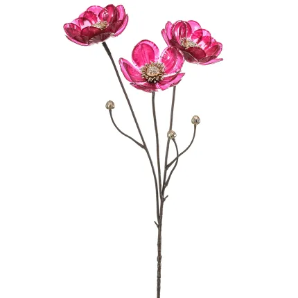 ANEMONE artificielle fushia 75 cm - en tige