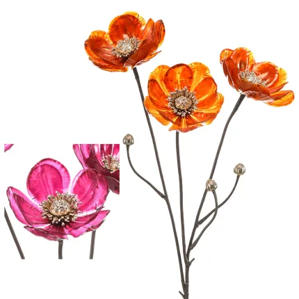 ANEMONE artificielle 75 cm - 2 couleurs