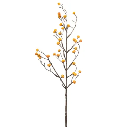 branche de BAIES de fusain ( Euonymus ) 68 cm jaune - en tige
