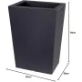 Jardinière Strevi cube haute gris anthracite 70 cm   Largeur 50 cm - dimension