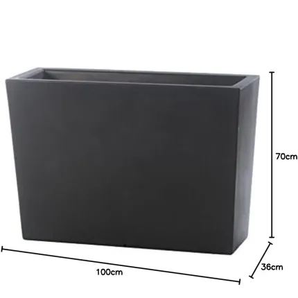 Jardinière Strevi cube haute gris anthracite 70 cm Largeur  100 cm - dimensions