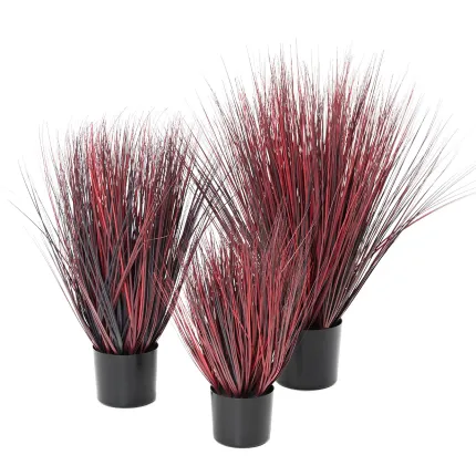 graminées artificielles 60 à 90 cm rouge - 3 dimensions
