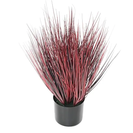 onion grass artificiel 60 cm rouge - vue par dessus
