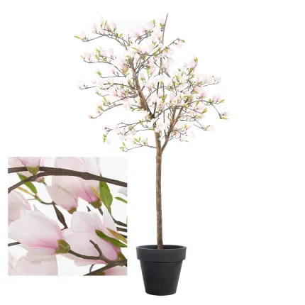 MAGNOLIA artificiel fleur tulipier du Japon 230 cm en pot