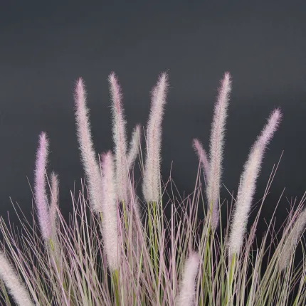 PENNISETUM artificiel en pot zinc  70 et 100 cm - détail plumeau