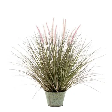 PENNISETUM artificiel en pot zinc  60 à 100 cm