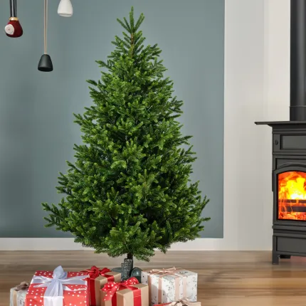 SAPIN artificiel de Luxe Nordmann  150 cm à 240 cm - mis en situation