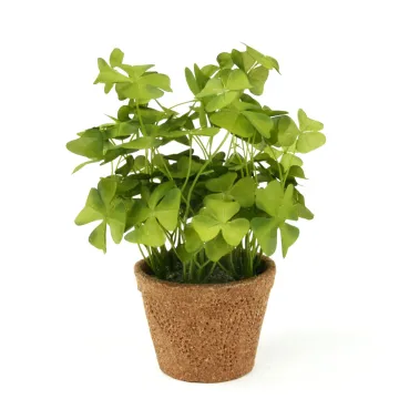 TREFFLE OXALIS vert artificiel en pot 25 cm