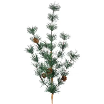 Branche artificielle de SAPIN et pomme de pin 70 cm effet pailleté