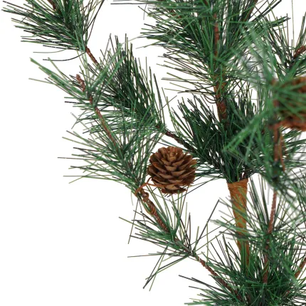 Branche artificielle de SAPIN et pomme de pin 70 cm effet pailleté - détails