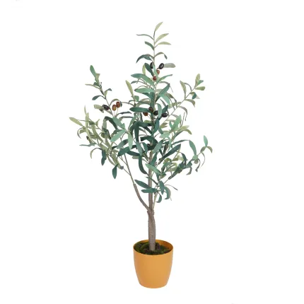 OLIVIER artificiel 90 cm dans un pot moutarde