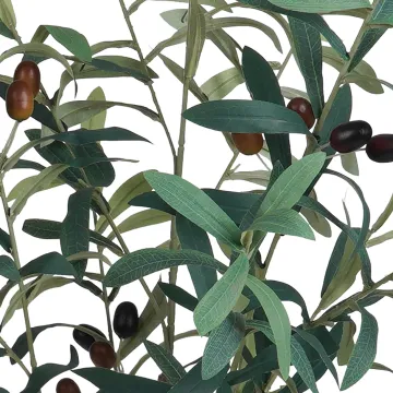 OLIVIER artificiel 90 cm - détails feuilles et olives