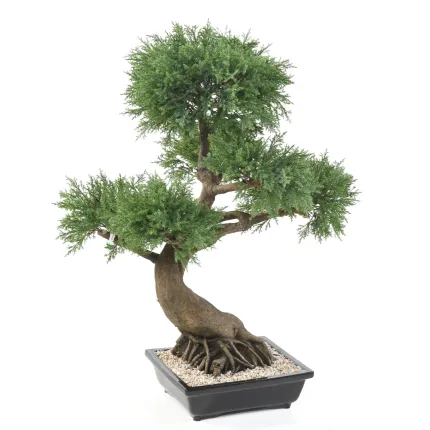 BONSAI artificiel JUNIPERUS en coupe   100 cm - de profil