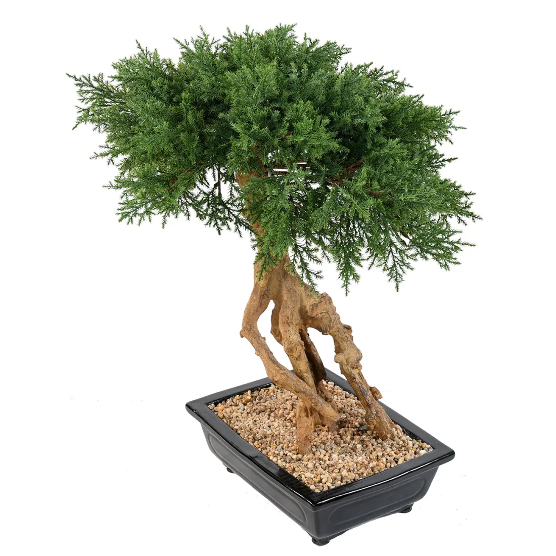 BONSAI artificiel JUNIPERUS en coupe  60 cm - de profil