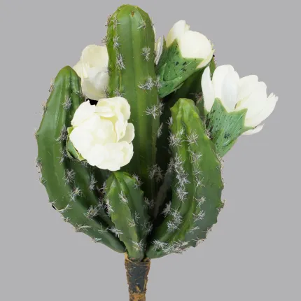 CACTUS FLEUR artificiel 23 cm sur fond