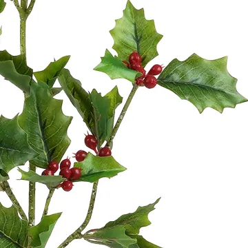 HOUX artificielle 76 cm - détails feuilles et graines