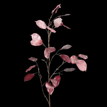 BRANCHE MONNAIE DU PAPE artificielle velours 105 cm - sur fond noir