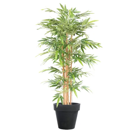 BAMBOU artificiel vert 2 tons  170 cm dans un pot de présentation