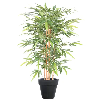 BAMBOU artificiel vert 2 tons  140 cm dans un pot de présentation