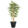 BAMBOU artificiel vert 2 tons 200 cm dans un pot de présentation