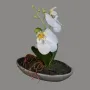 composition ORCHIDEE artificielle 18 cm blanc